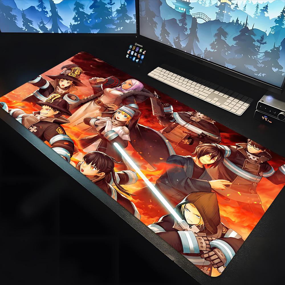 Fire Force Mouse Pad Large Keyboard Mouse Desk Pad Nonslip Rubber Gaming Mouse Pad Simple Style Laptop Carpet X