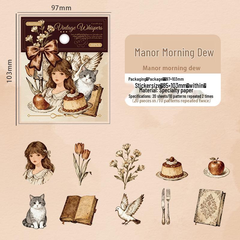 Retro Whispers Sticker Set: Vintage Illustration Journal & Collage Paper