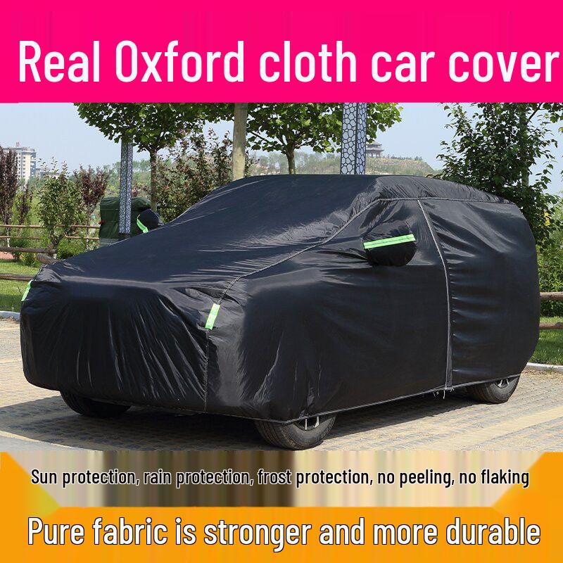 Oxford Cloth Car Cover - Sun, Rain, Heat, Frost, Snow Protection; Winter Insulation & Thickened for Freeze Resistance Default Option
