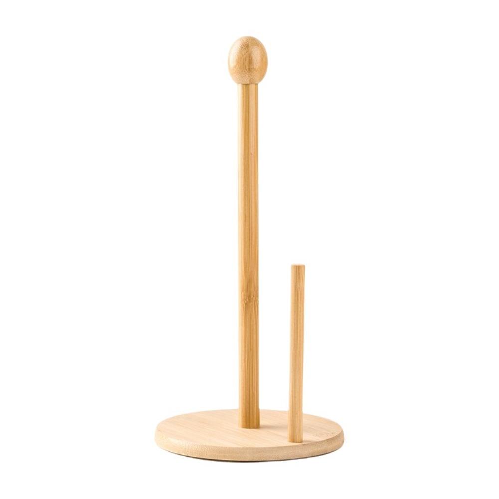 Minimalist Paper Towel Holder Bamboo Tissue Stand Multipurpose Vertical Paper Holder  Bathrooms