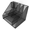 Office Desk Organizer Black Iron Mesh 3 Tier Paper Letter Tray 2 Pen Holder and File Organizer