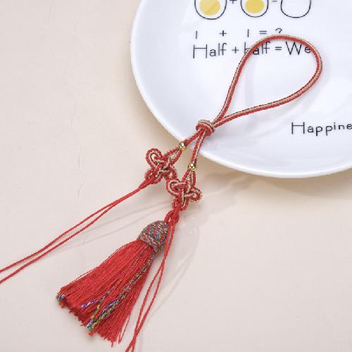 Chinese Knot Handle Rope Tibetan Tassel Pendant Accessories Diy Mobile Phone Lanyard Car Pendant Gold Bead Tassel Pendant