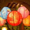 Luminous Chinese Mid Autumn Lantern Hanging Traditional Festival Antique Lantern Portable Good Luck Round Paper Lantern New Year