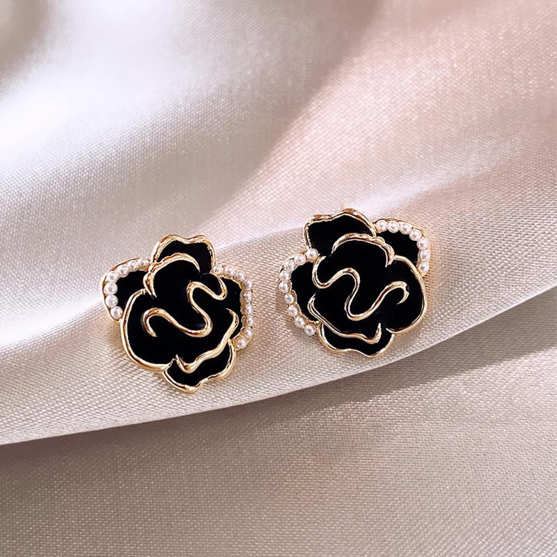 2023 Trendy S925 Sterling Silver Camellia Stud Earrings – High-End Fashion