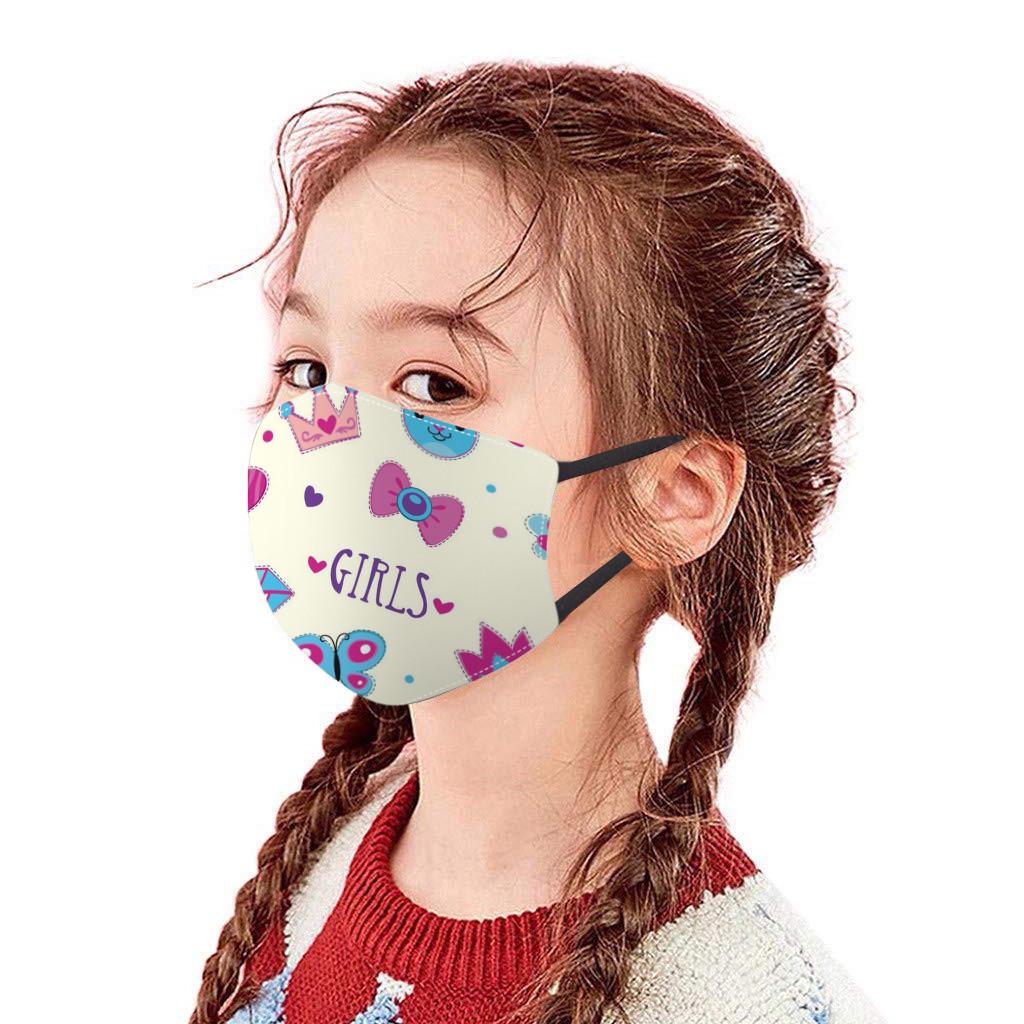 Children Washable  Breathable Cartoon Printed Cotton Mouth Face Mask