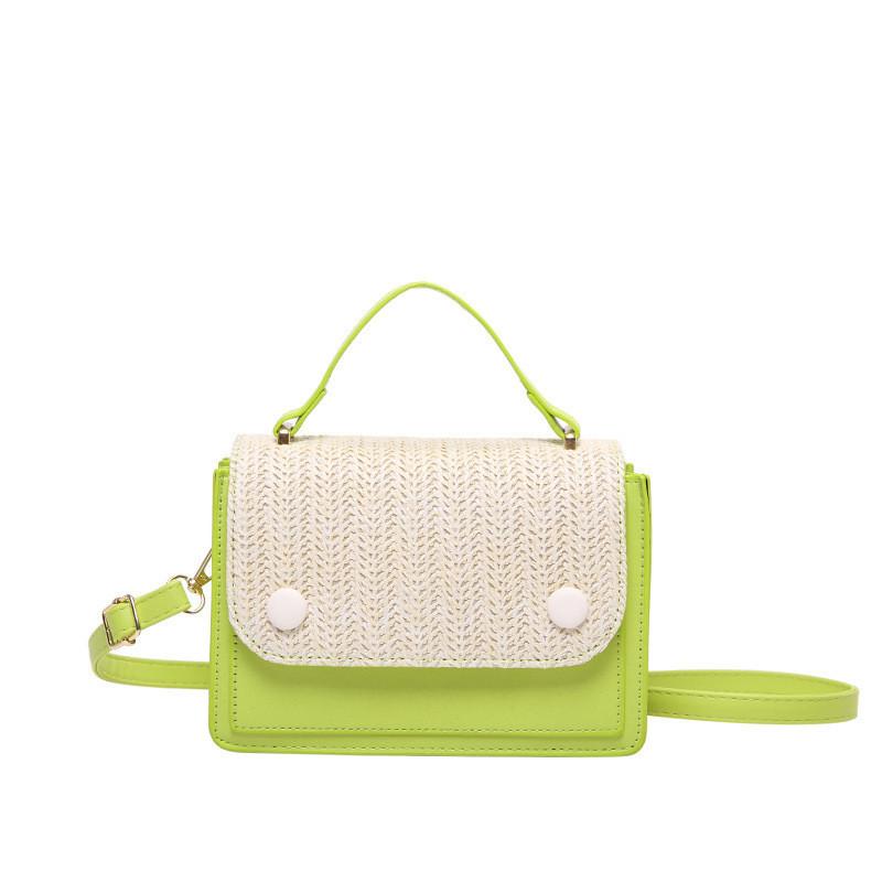 

Fashionable Pu Material Medium Size Patchwork Crossbody Bag 2024 Summer Street Style Shoulder Bag зелений