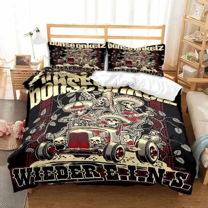 Band Böhse Onkelz Double Bedding Set All Season 3 Piece Duvet Cover Set Quilt Cover For Double And King Bed Duvet Cover Bed