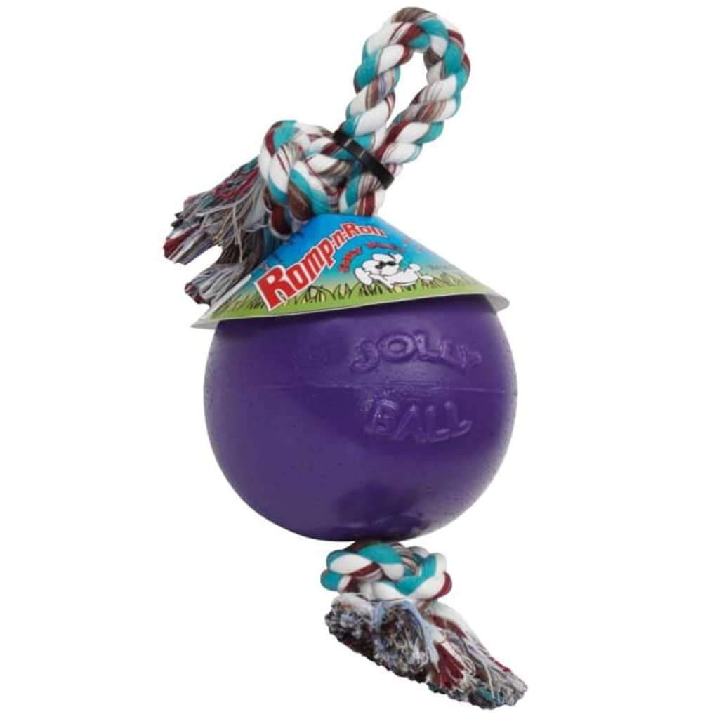 Jolly Pets Jolly Ball Romp Roll with Rope Purple 'n' (M/15.24cm)