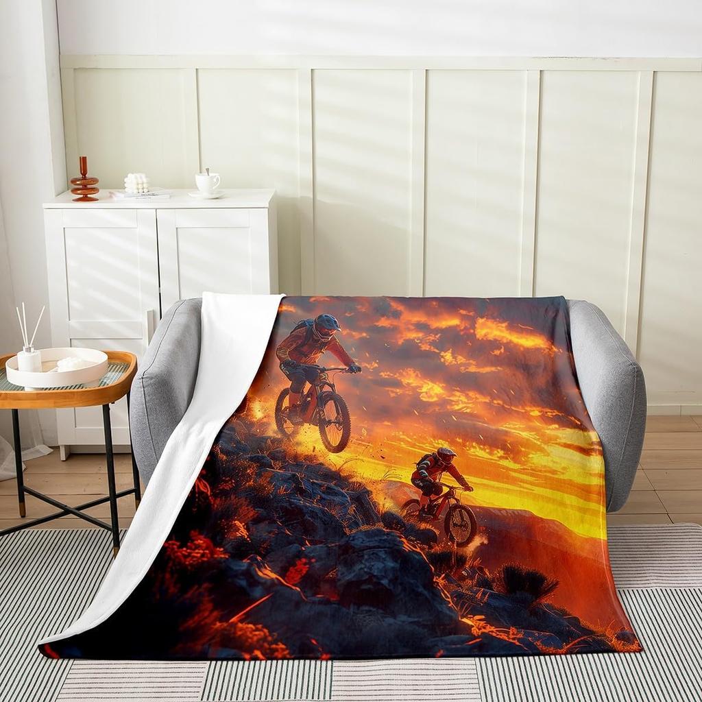 Stars Print Throw Blanket Cute Star Pattern Soft Breathable Fleece Blanket Watercolor Geometric Fuzzy Blanket for Sofa Bed Couch