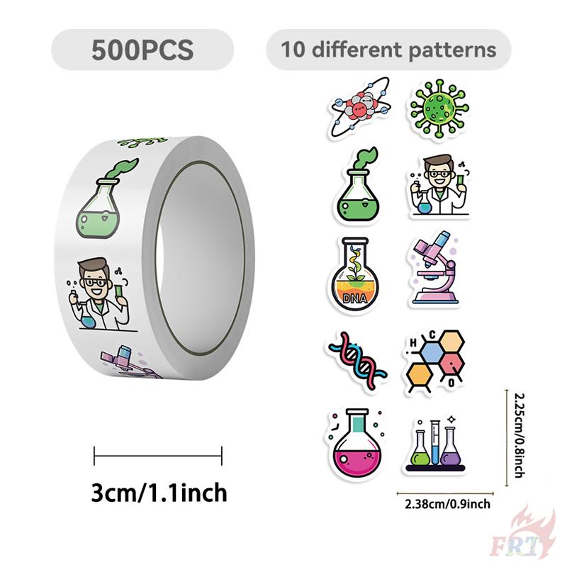 500Pcs/Roll Q Chemical Experiment Kids Rewards Stickers - DIY Scrapbooks Album Decor Sealing Label Decals
