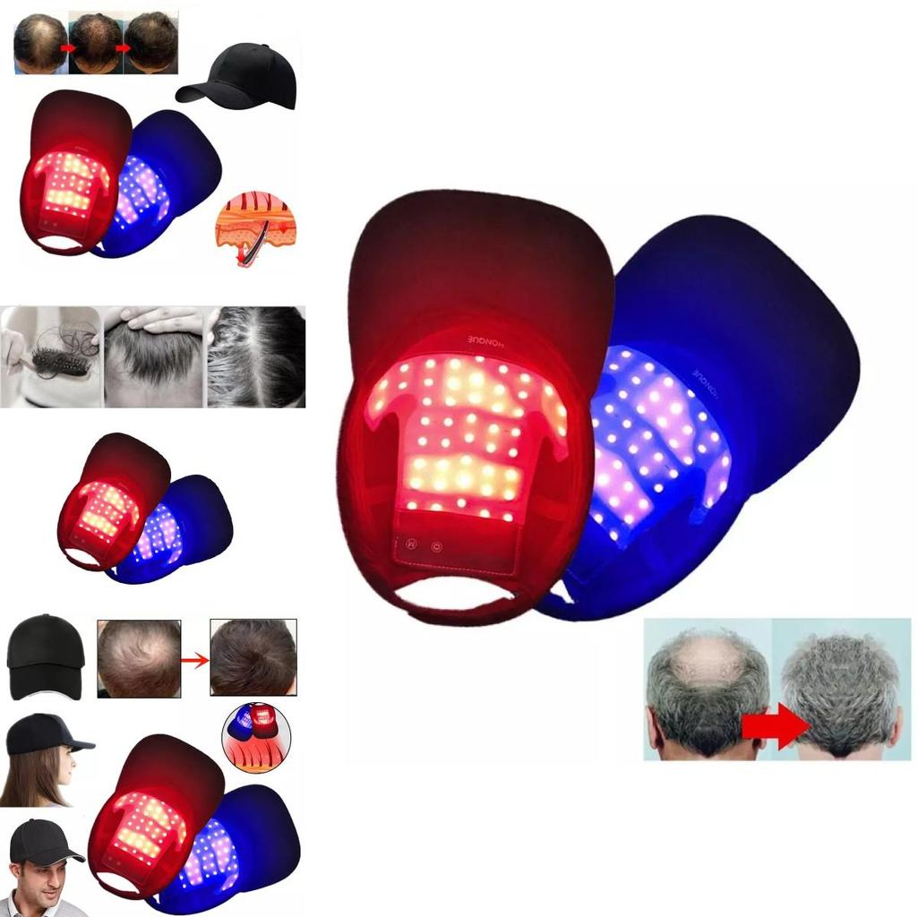 Lazer Kırmızı LED Mavi Işık Terapisi Saç Büyüme Şapkası Hızlı Yeniden Büyüme Saç Dökülmesine Karşı