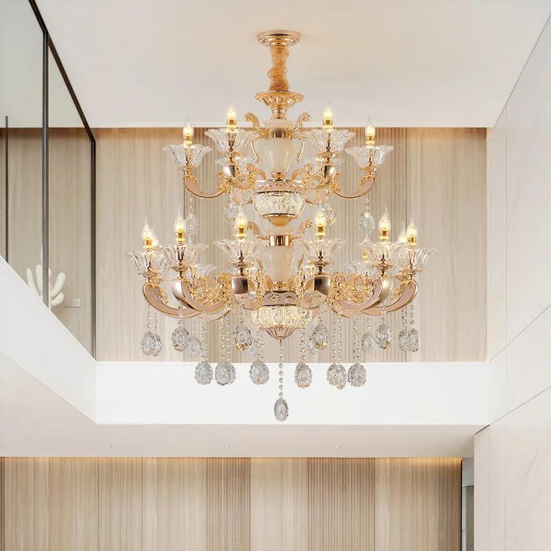 Modern European Crystal Metal Chandelier Luxury Light Classical Lamp Lustre Vintage Luminaire Living Room Dinning Bedroom