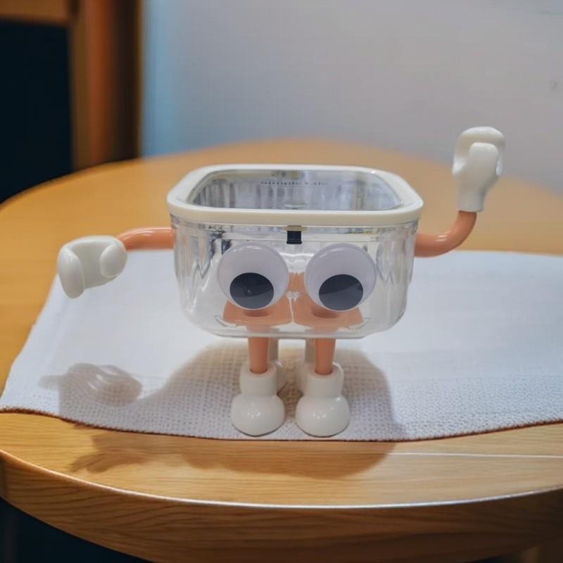 Transparent Desktop Trash Can with Lid - Stylish Hair Accessories and Storage Box