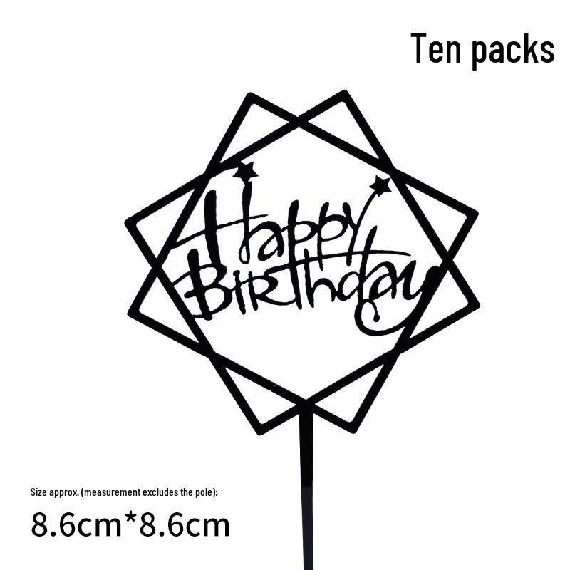 50 Stück Goldene Acryl-Kuchenstecker - Geburtstag, Festival, Muttertagsfeier