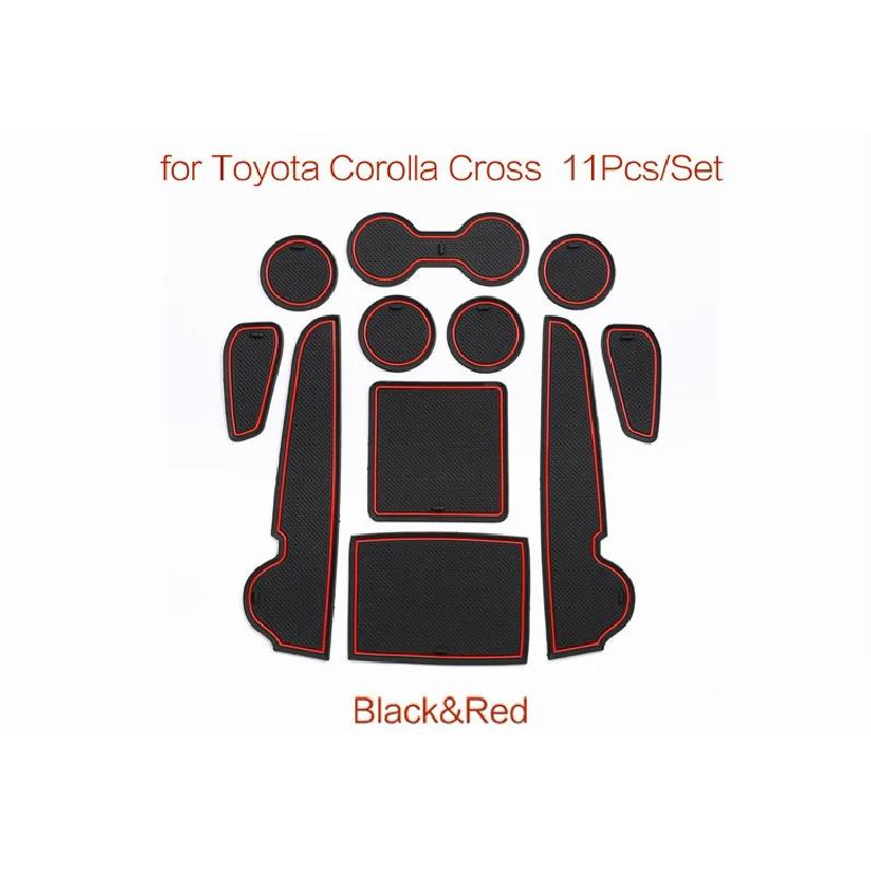 

Резиновый коврик с дверной канавкой для Toyota Corolla Cross XG10 2022 2023, подушка для чашки, слот для ворот, подставка, внутренняя пылезащитная наклейка, коврик