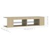 TV Stand with LED Lights Sonoma Oak Finish 135 X 39 X 30 Cm