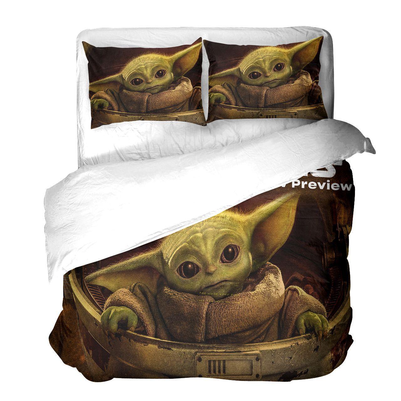 

Зоряні Війни Малюк Йода 3D Цифровий Друк Набір Постільної Білизни з Трьох Предметів Quilt cover 155 * 220 * 1 2pcs