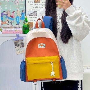 Zaino nuovo abbinamento colori zaino per bambini carina borsa da scuola per l'asilo zaino da viaggio leggero per tempo libero per bambini e bambine