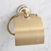 Brass Blue and White Porcelain Paper Towel Holder Tissue Holder  Bathroom Restroom Toilet