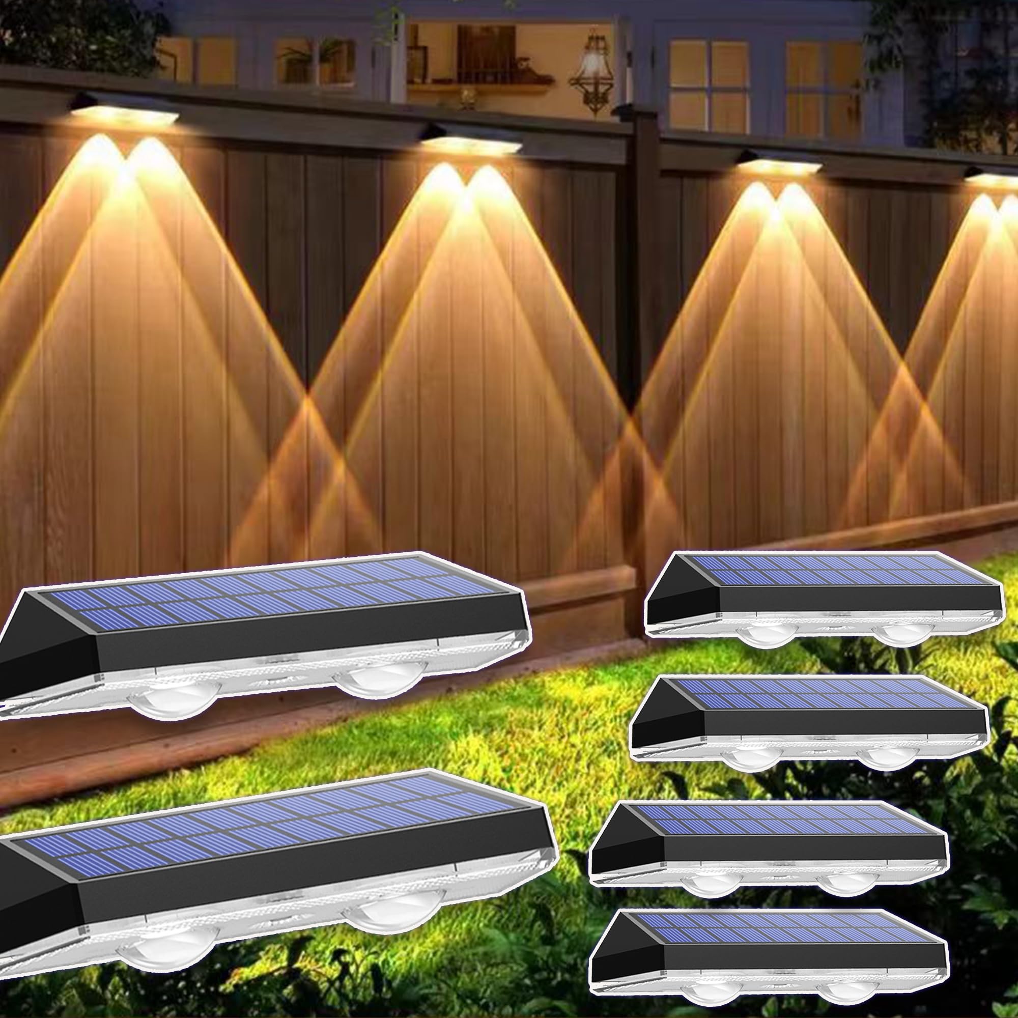 

Solar Garden Light, Outdoor, Waterproof, 3 Color Modes, Easy Installation, Automatic Lighting, Solar Light for Stairs, Courtyard, Garden, Entrance,