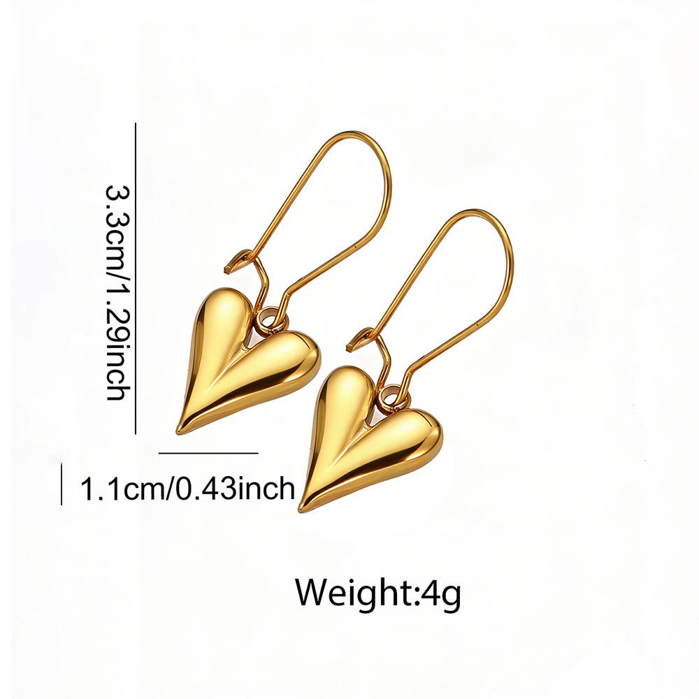 Classic Stainless Steel Heart Hoop Earrings for Women Punk Hip Hop Gold Silver Color Y2K Female Earrings Party Jewelry Gifts