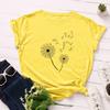 Summer Round Neck Dandelion Printed Top Fashionable Casual Pure Cotton Short Sleeved Women's T-shirts