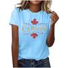 Women's Fashion Casual Maple Leaf Print Top