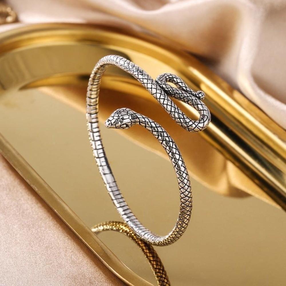 Retro Snake Shape Bracelets Simple Bracelets Personality Opening Bangles  Jewelry Gifts