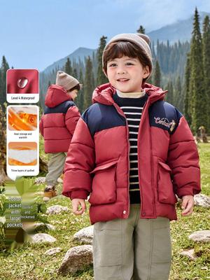 Right European Boys' Large Pocket Waterproof Winter Cotton Jacket Coat - 2025 New