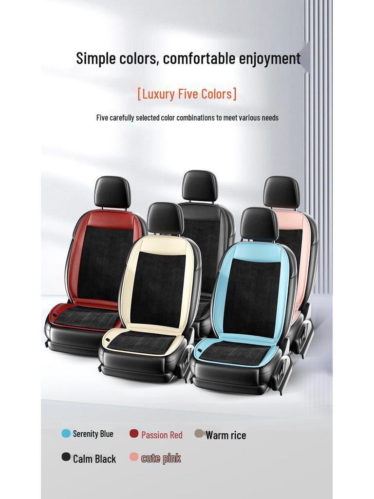 Graphene Heated Car Seat Cushion, 12V/24V Plush Winter Warm Pad, Universal Fit