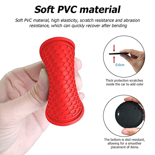 CGEAMDY 4 Pack Car Cup Holder Coasters, 7cm Anti-Slip Silicone Automatic Insert Cup Coasters for Men and Women Interior Accessories (Red)