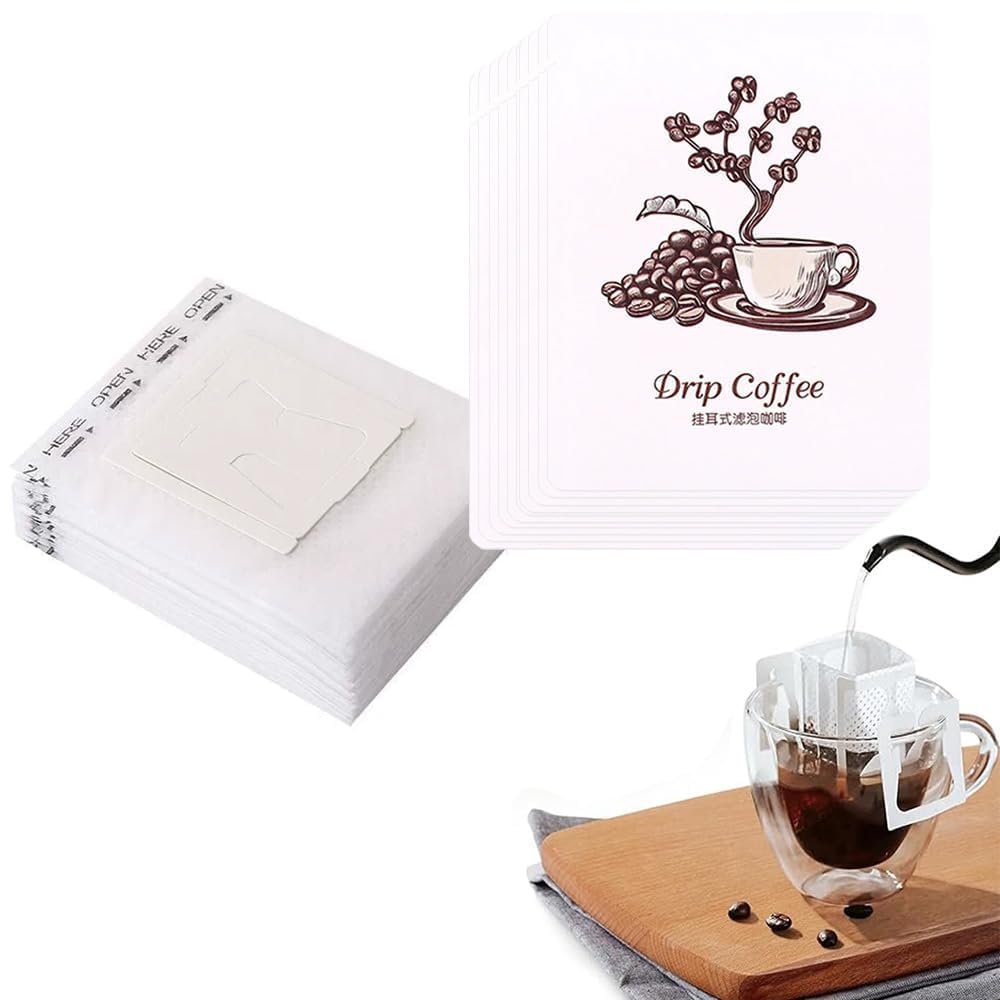 Set of Drip Coffee Filter Portable Coffee Bag Maker for Office and Travel 100-Piece Filters, Bags, (C)