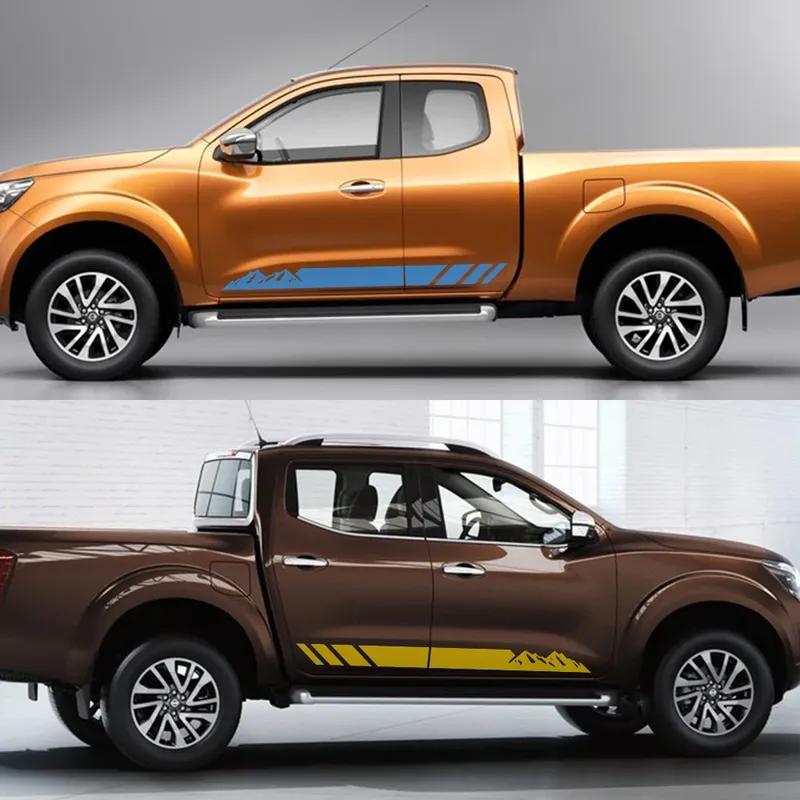 Car Door Side Stickers Mountain Vinyl Decals For Nissan Navara NP300 D21 D22 D23 D40 Tuning Pickup OFF ROAD DIY Accessories