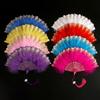1PC Dance Hand Fan Party Decoration with Pendant Gothic Court Feather Lace Vintage Lolita Folding Fan