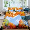 Maple Leaves Polyester Duvet Cover Set Fall Theme Comforter Cover with Pillowcase King Queen Size for Boys Girl Bedding Set