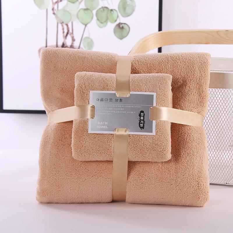 Coral Fleece Double-Sided Quick Dry Towels for Home - Mother-Child & Couple Set