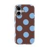 Luxury Clmj Pink Big Polka Dot Brown Phone Case for iPhone 17 16 15 14 13 12 11 X XS XR XSMAX Air Pro Max Plus Double-layer Back