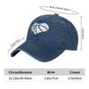 Basketball Heart Cowboy Baseball Hat Washable Adjustable Denim Baseball Hat for Men Women