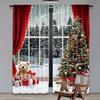 2 pieces - Christmas curtains   Christmas snow scene and tree polyester printed curtains   home decoration   room decoration