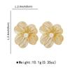 Delicate Flower Cutout Pearls Studs Made from High Quality Alloy with Allergy Resistant Treatments for Comfortable Wear