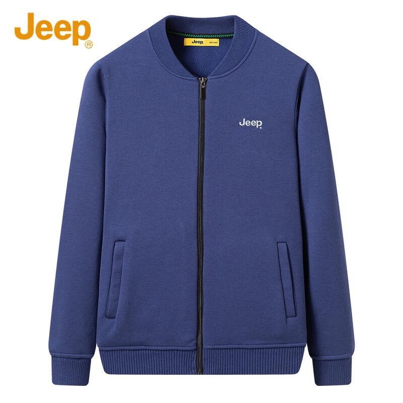 Jeep Men's Fleece-Lined Baseball Collar Cardigan Sweater