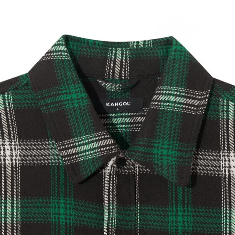 Kangol Flannel Check Shirt Dark Green 7067
