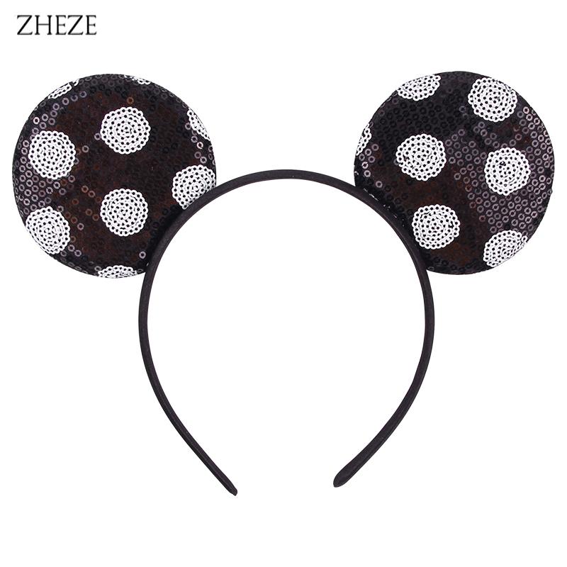 

Новый ободок с мышиными ушками на День святого Валентина для девочек, женщин, с пайетками, с бантом 5 дюймов, повязки для волос, фестиваль, вечеринка, DIY аксессуары для волос, женские