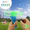 5 Stk. Zieh-UFO Langlebiges Spielzeug Kinder Himmel Luftscheibe LED Spaß für Werfer Kunststoff Fliegend Interaktiv