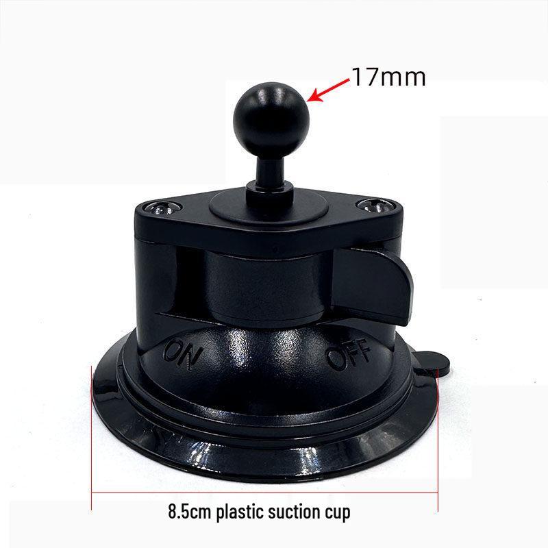 17mm Ball Head Magnetic Phone Holder with Aluminum Rod and Suction Cup Mount for Car
