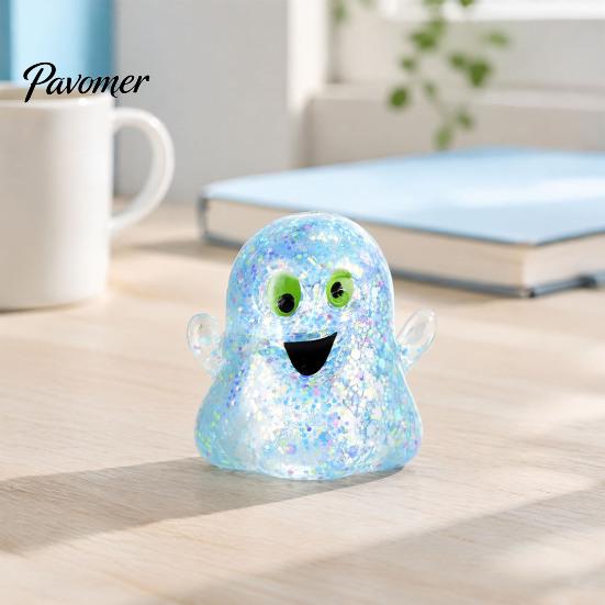 Ghost Kneading Toys 1/5Pcs Mini Halloween Squeeze Toy, Glitter Stress Relief Fidget Ball Sensory Party Favors for Kids Adults Portable Anxiety Toy