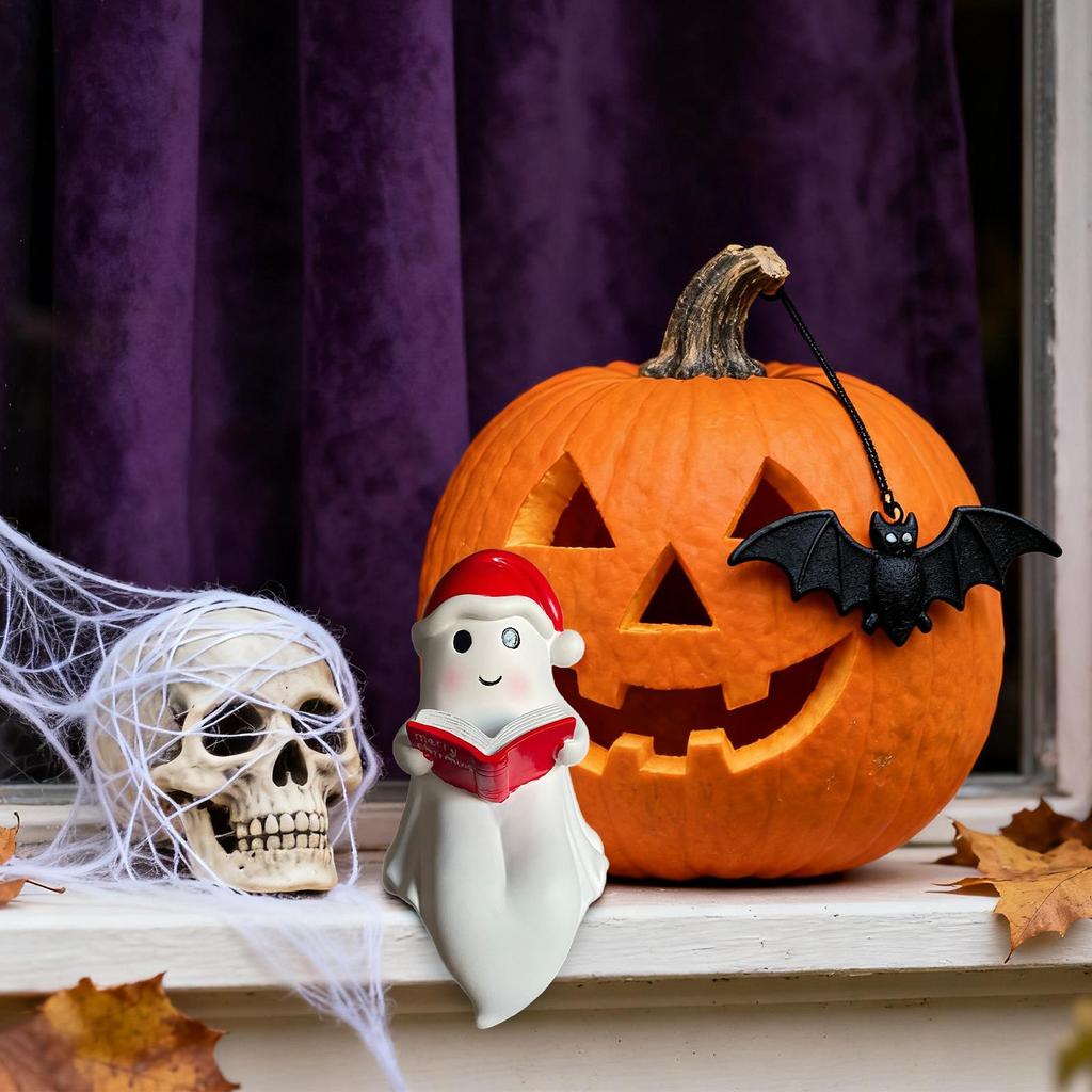 Little Ghost Lamp Spooky Table Decor Halloween Ghost Night Light Horror Desktop Ornament Christmas LED Lamp for Living Room