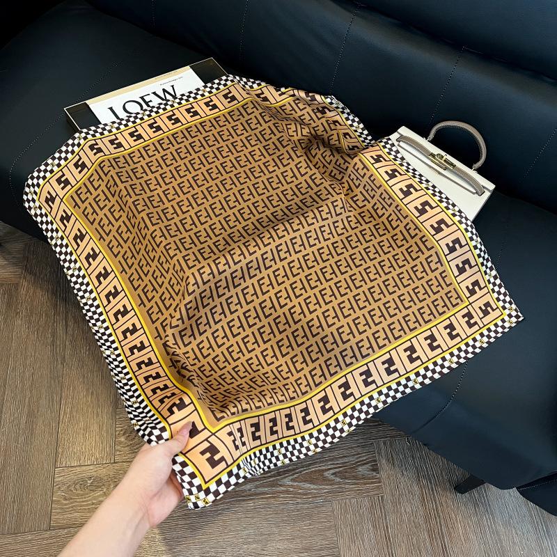 Korean cashew flower silk scarf triangle scarf women's stacking wear accessories jeans belt travel matching shirt scarf headscarf