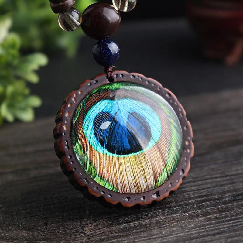 Unisex Tibetan Ethnic Necklace: Versatile, Retro-Style Jewelry with Wooden Accents for Cotton and Linen Outfits