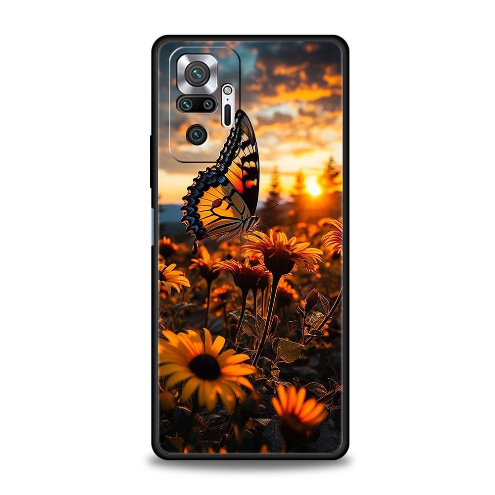 Beautiful Yellow Sunflower Phone Case For Xiaomi Redmi Note 14 13 5G 10 11 12 Pro Plus 4G 14C 13C 12C 10C Black Cover